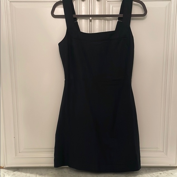 Abercrombie & Fitch Black wide strap linen mini dress size small - Picture 2 of 4